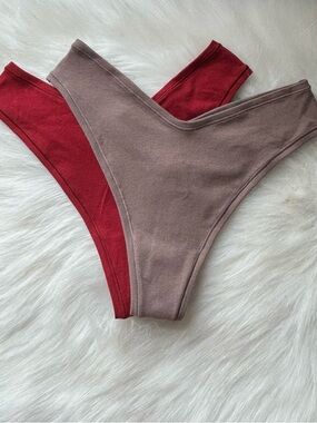 SKIMS Cotton Jersey 2 Pair Dipped Thong Size S